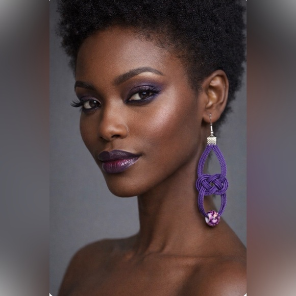 Handmade Jewelry - NEW! Handmade Chic Purple Knot Earrings